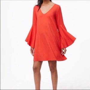 NWT Loft bell sleeve dress Orange size L